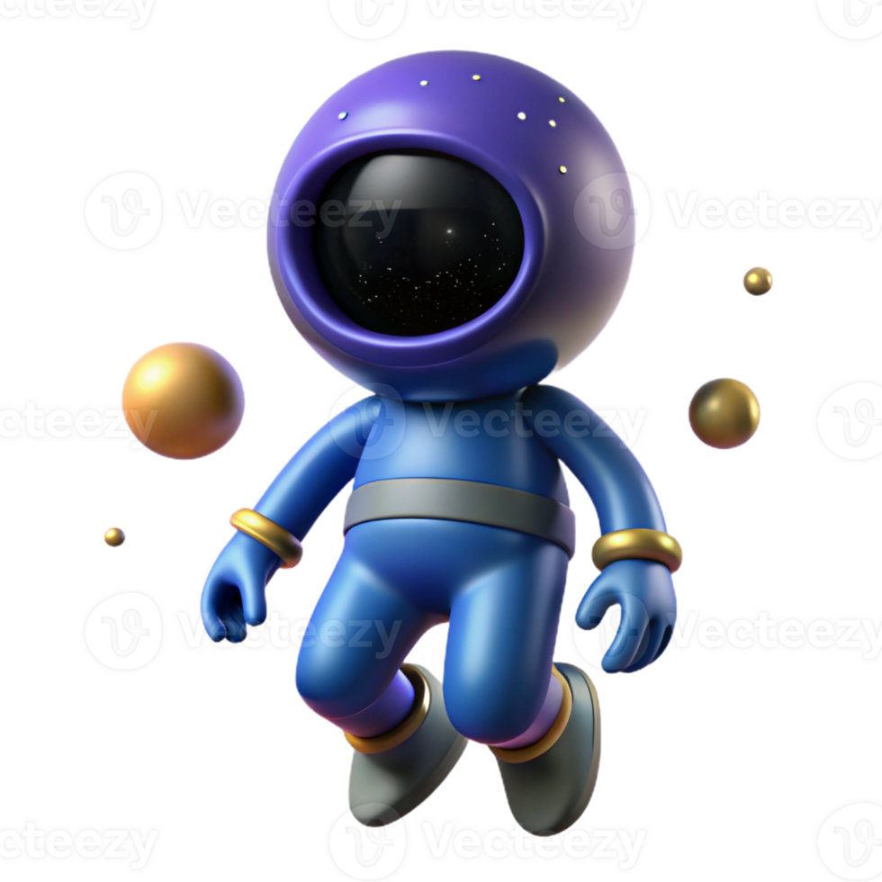 dramatic artistic 3D Render Astronaut in Space original png