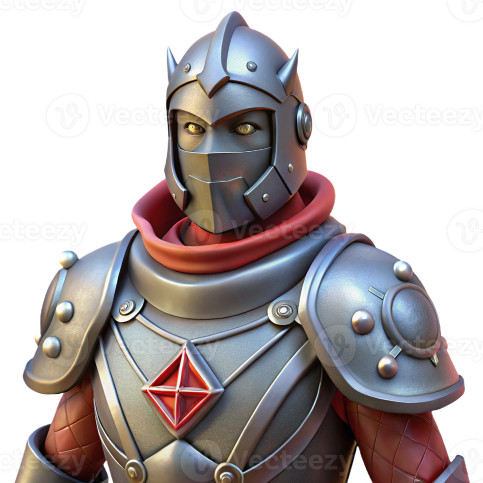 magnificent minimalist Stylized 3D Knight Render high quality png