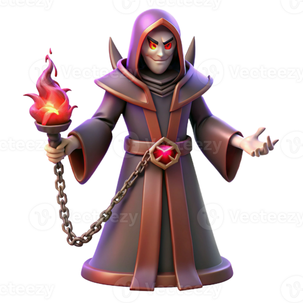 wonderful abstract Dark Wizard 3D Render detailed png