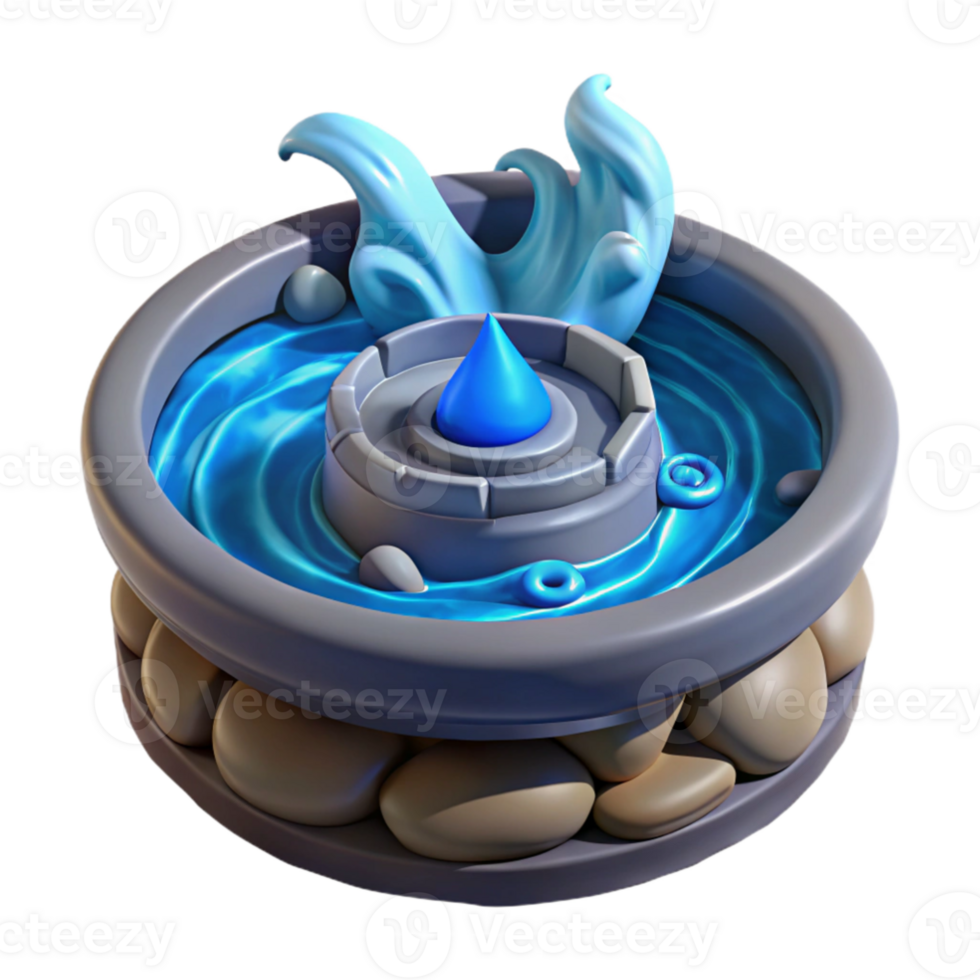 beautiful abstract 3D Render Water Fountain Illustration 4K png