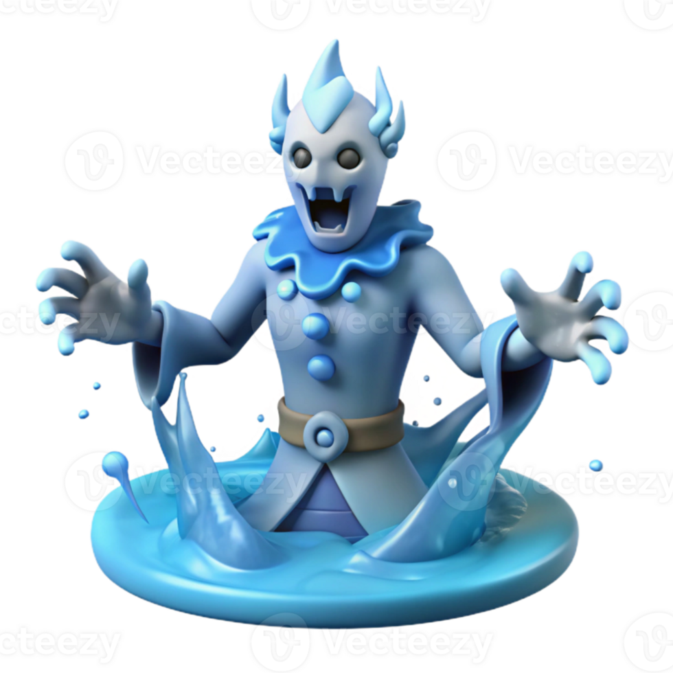 serene modern 3D Render of a Blue Water Creature authentic png
