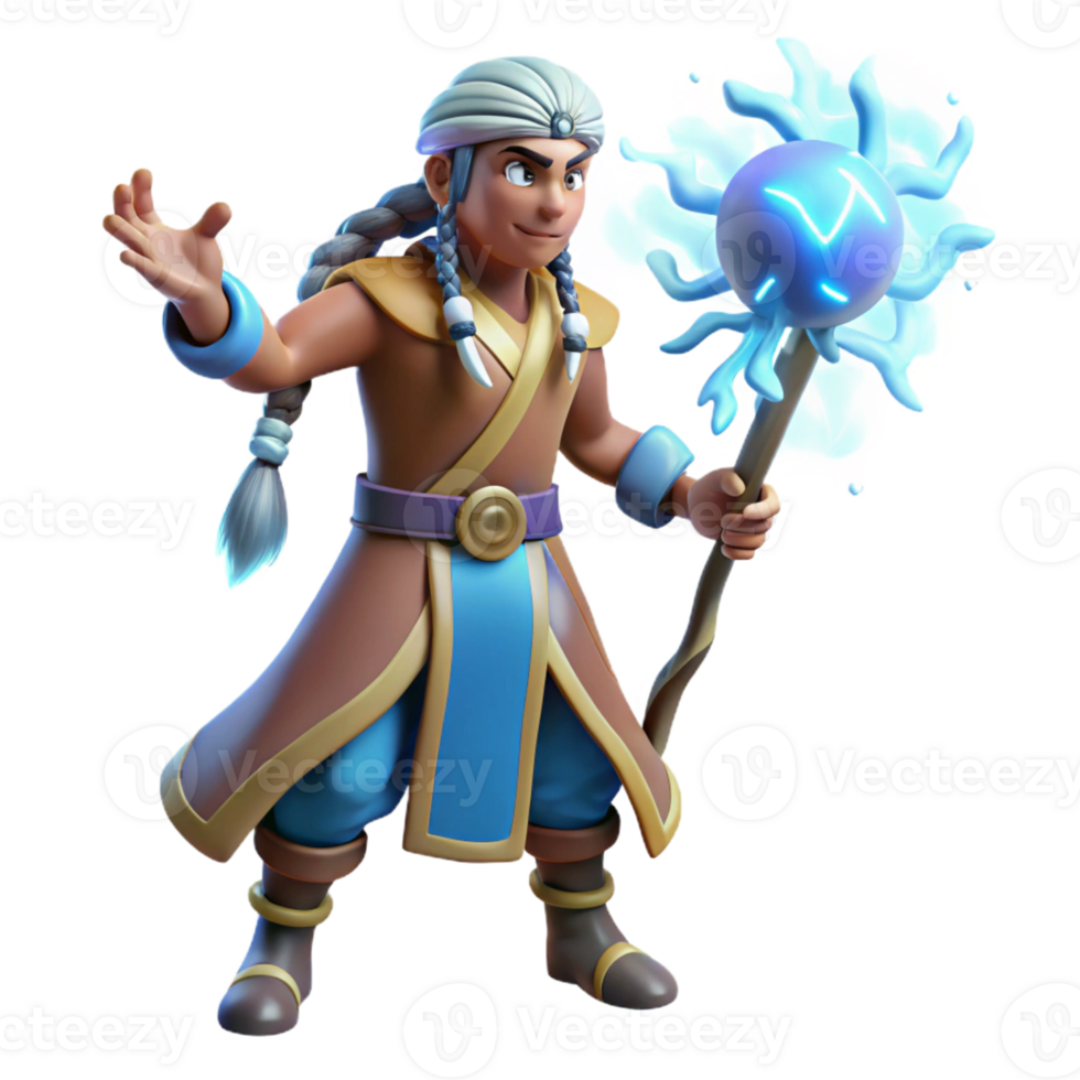 wonderful abstract 3D Render Fantasy Wizard Character professional png