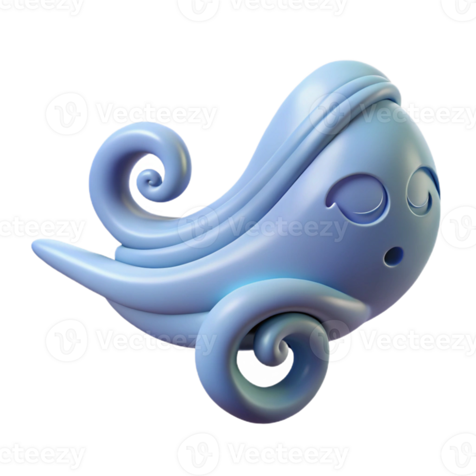 impressive abstract Whimsical 3D Render of a Cute Cartoon Wind high resolution png