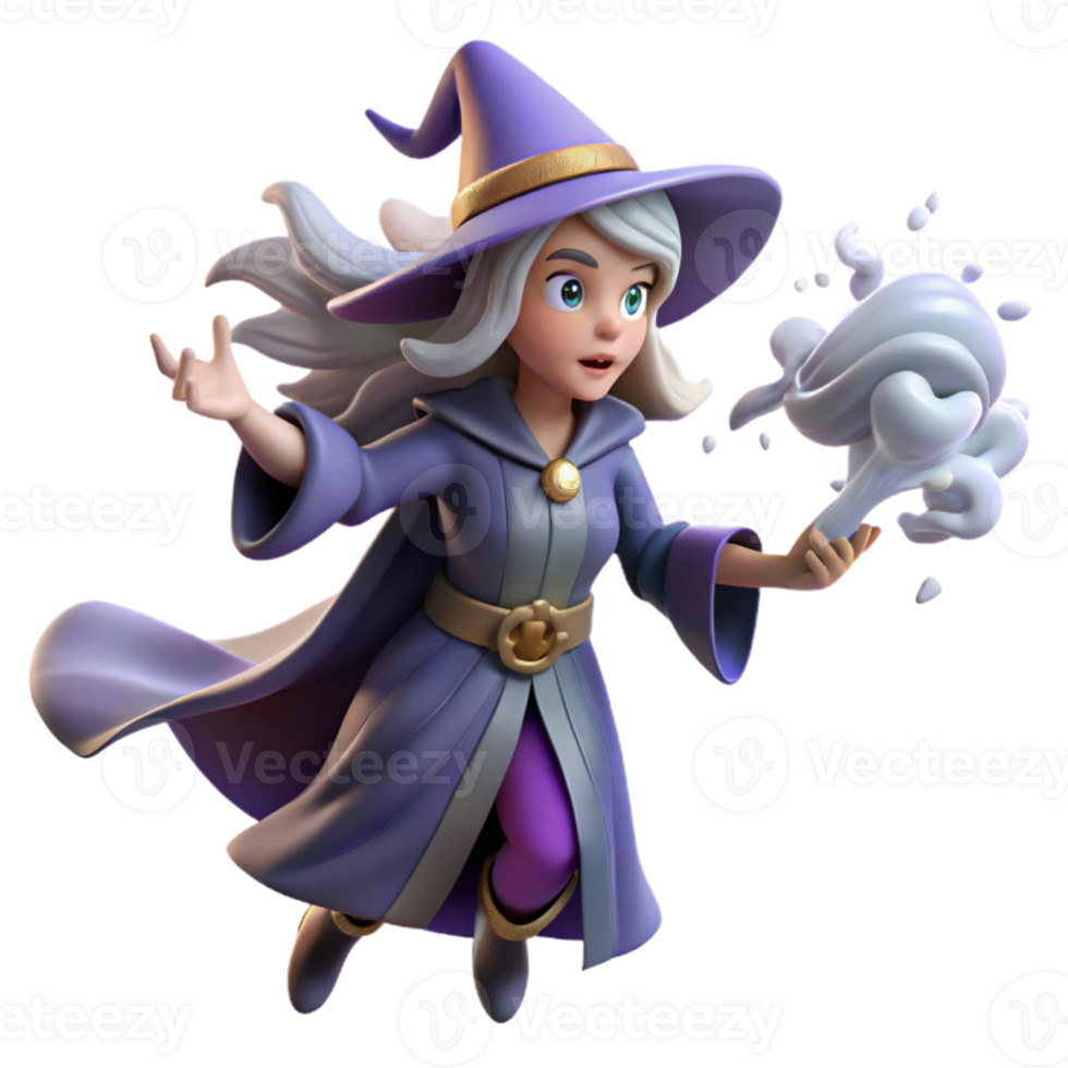 stunning abstract 3D Render of a Fantasy Witch genuine png