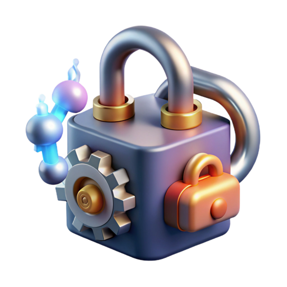 extraordinary modern Secure System Gear, Lock, and Data Encryption high resolution png