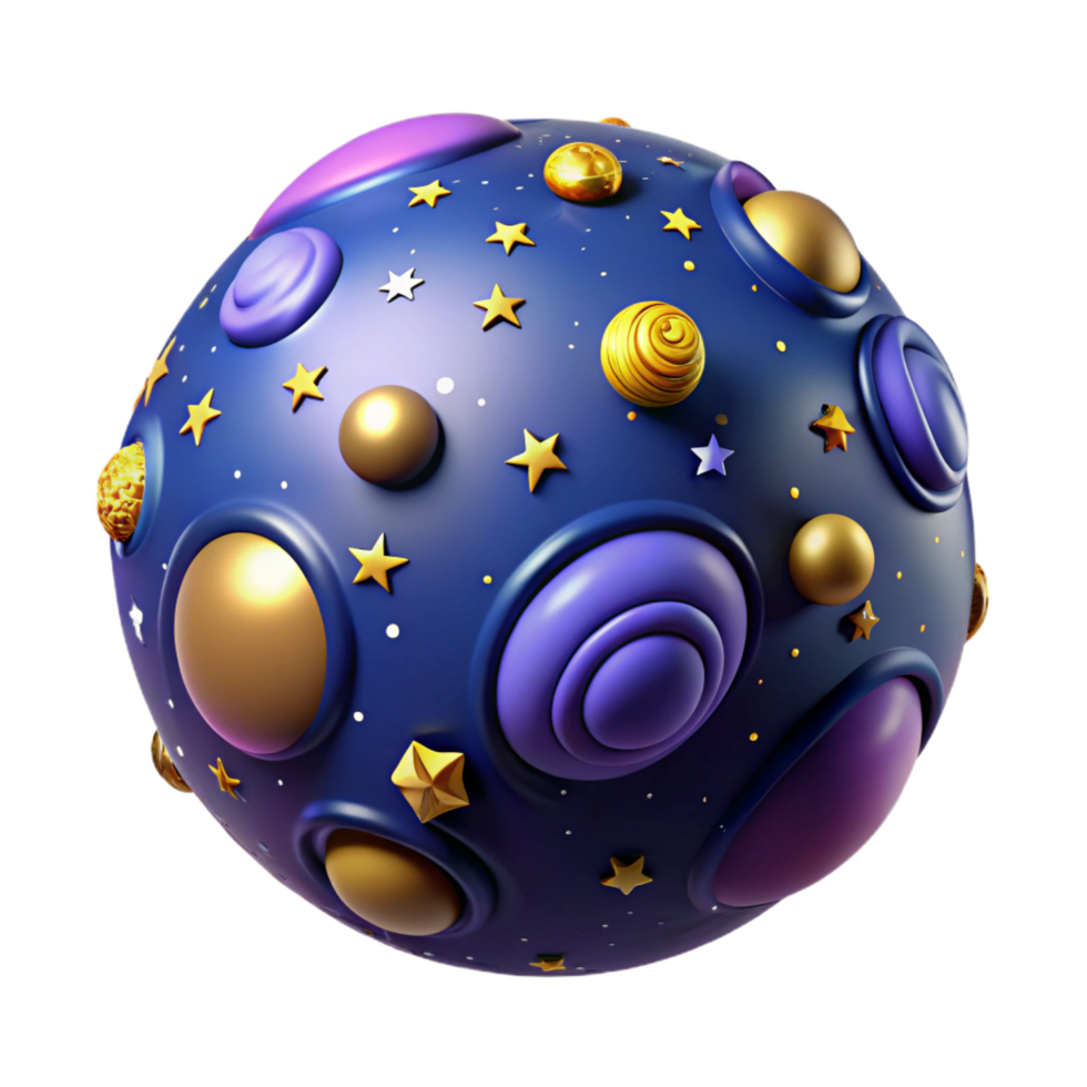 impressive modern Celestial Sphere 3D Render of Abstract Night Sky premium png