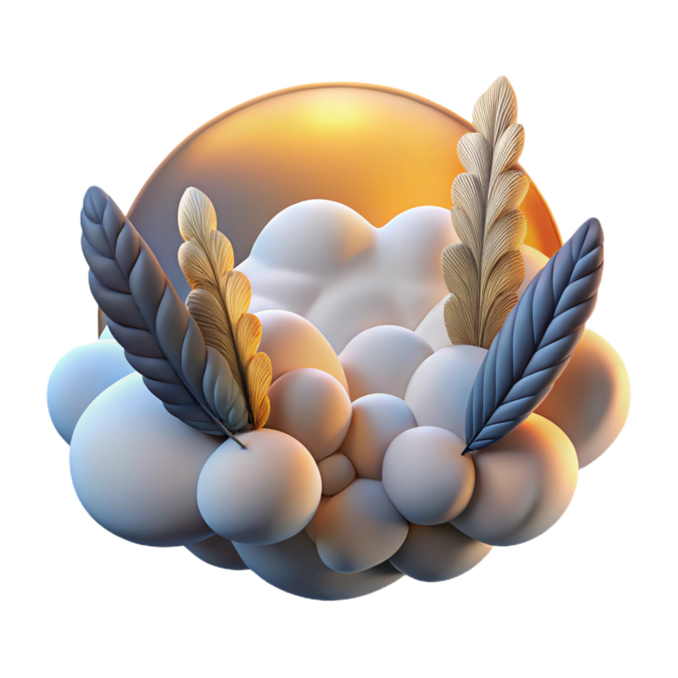 extraordinary artistic Abstract Cloud Feather Composition high quality png