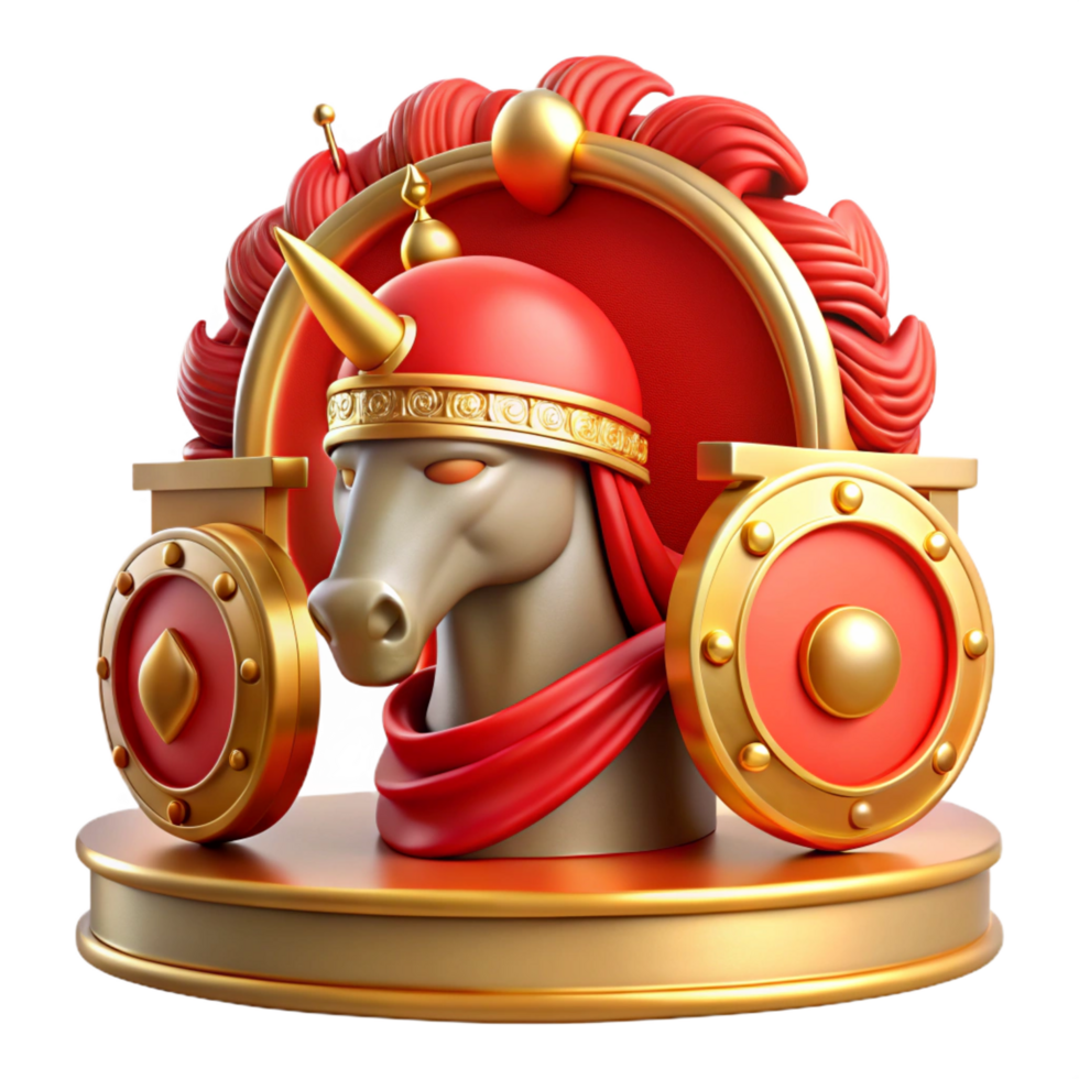 impressive abstract Mythical Unicorn Warrior 3D Render of a Majestic Creature premium png