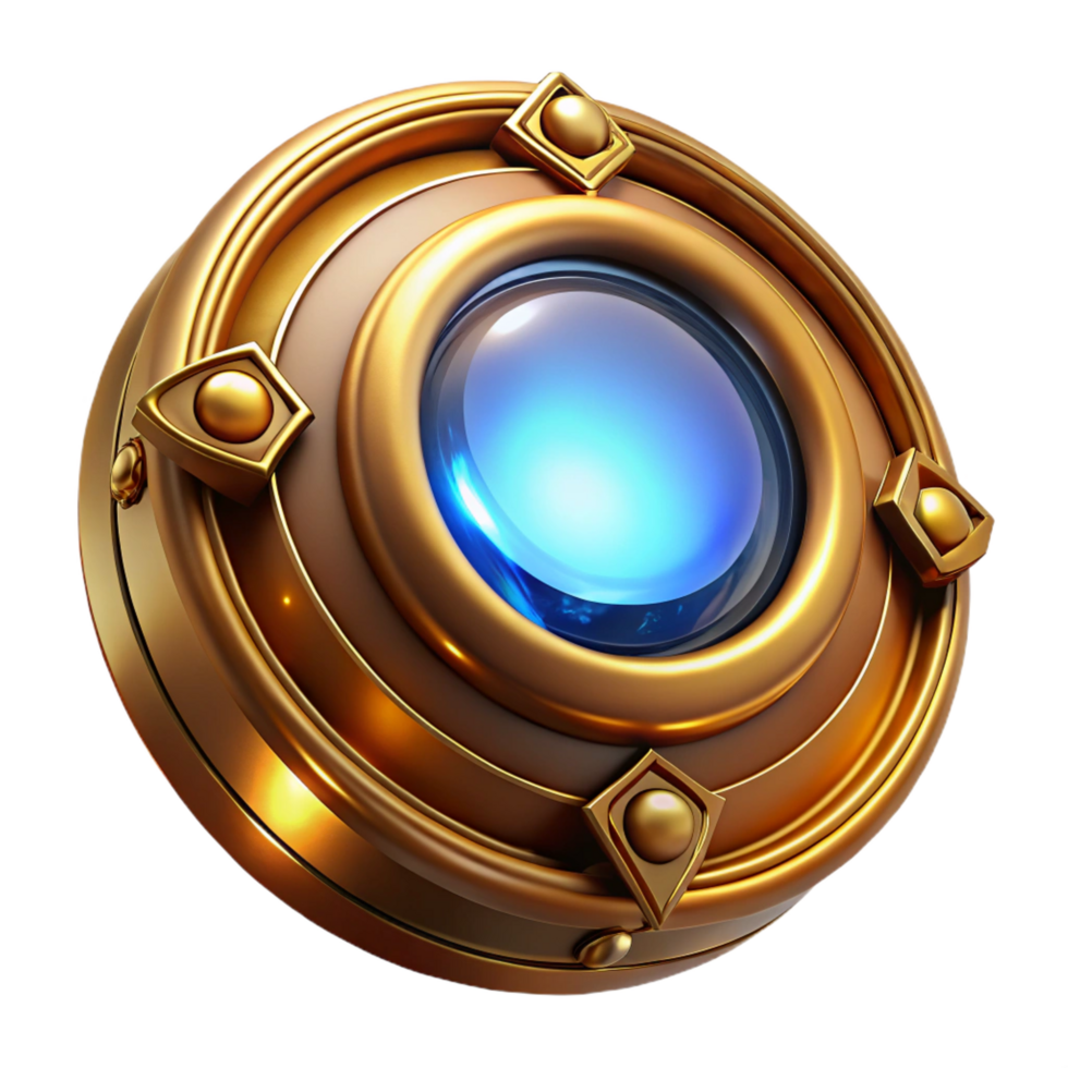 dramatic artistic Glowing Orb Mystical Golden Artifact detailed png