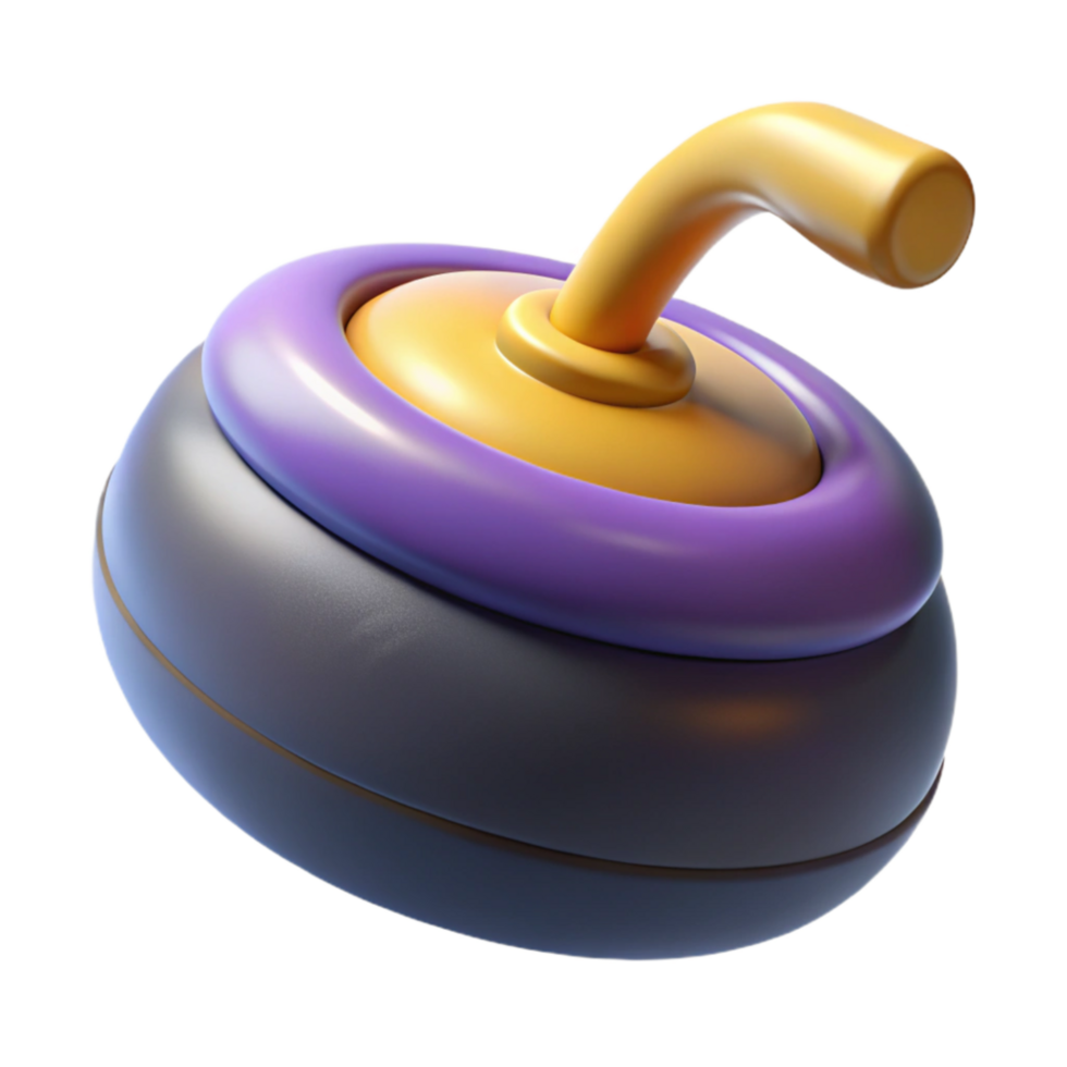 beautiful minimalist Curling Stone 3D Render of a Colorful Curling Rock high resolution png