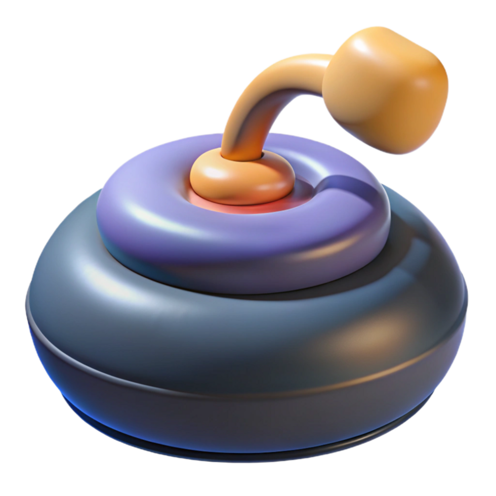 elegant artistic Abstract Curling Stone 3D Render of Colorful Game Piece original png