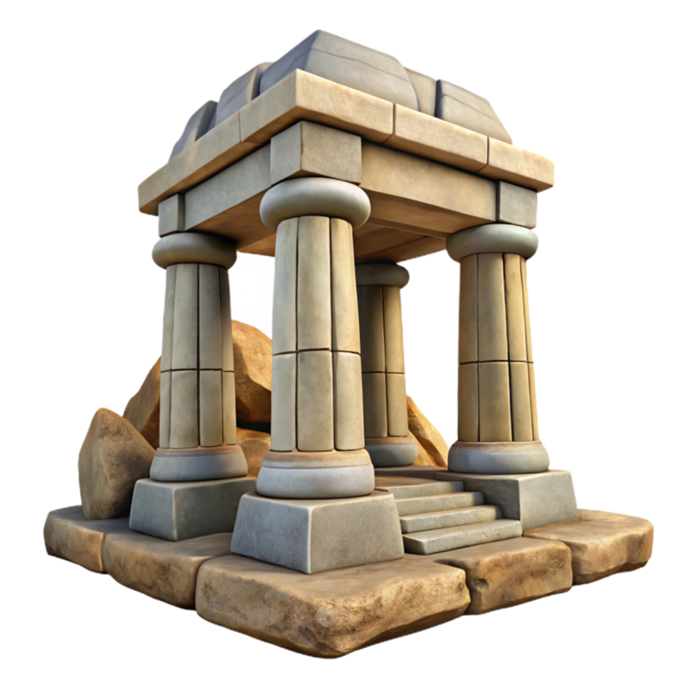 elegant traditional Ancient Stone Temple Columns, Ruins, and Architecture original png