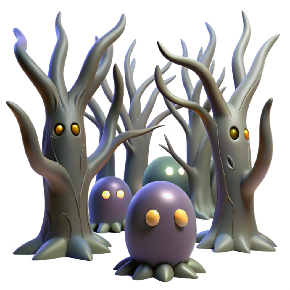 elegant classic Enchanted Forest Mysterious Creatures and Twisted Trees genuine png