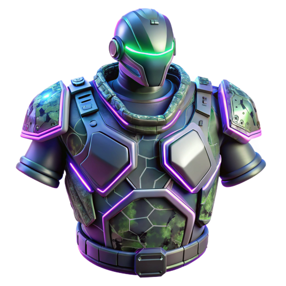 stunning vintage Futuristic Combat Armor Sci-Fi Trooper Design professional png