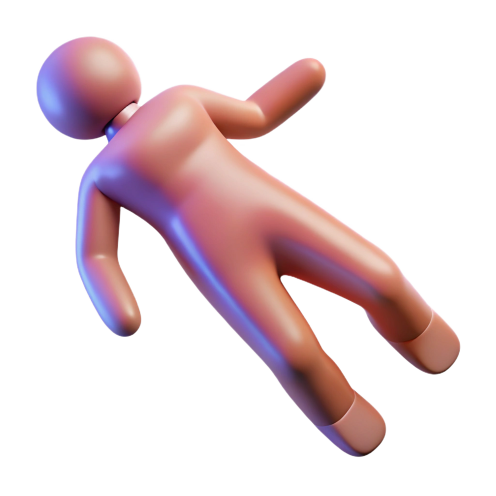 elegant traditional 3D Render of Abstract Figure in Freefall exclusive png