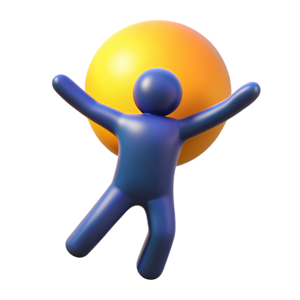 dramatic vintage Joyful Figure Embracing a Bright Orb A Symbol of Happiness genuine png