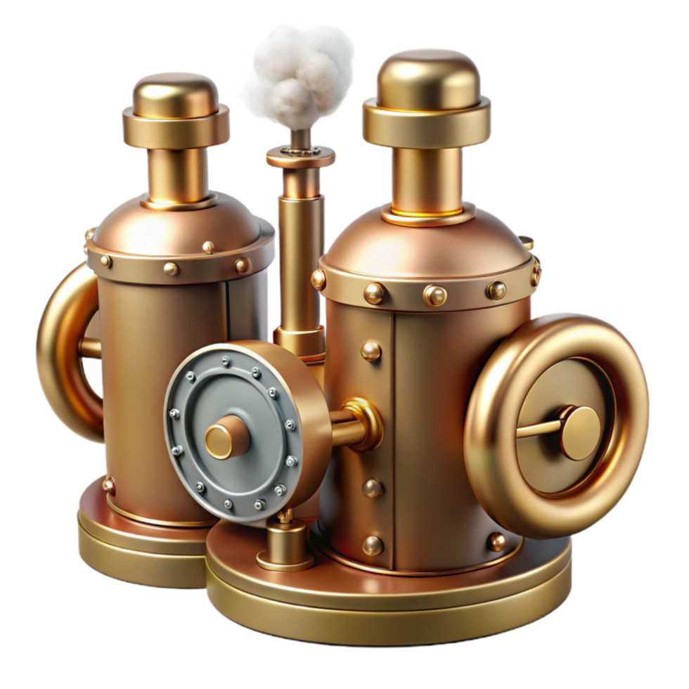impressive minimalist Steampunk Engine Cogs, Steam, and Brass exclusive png