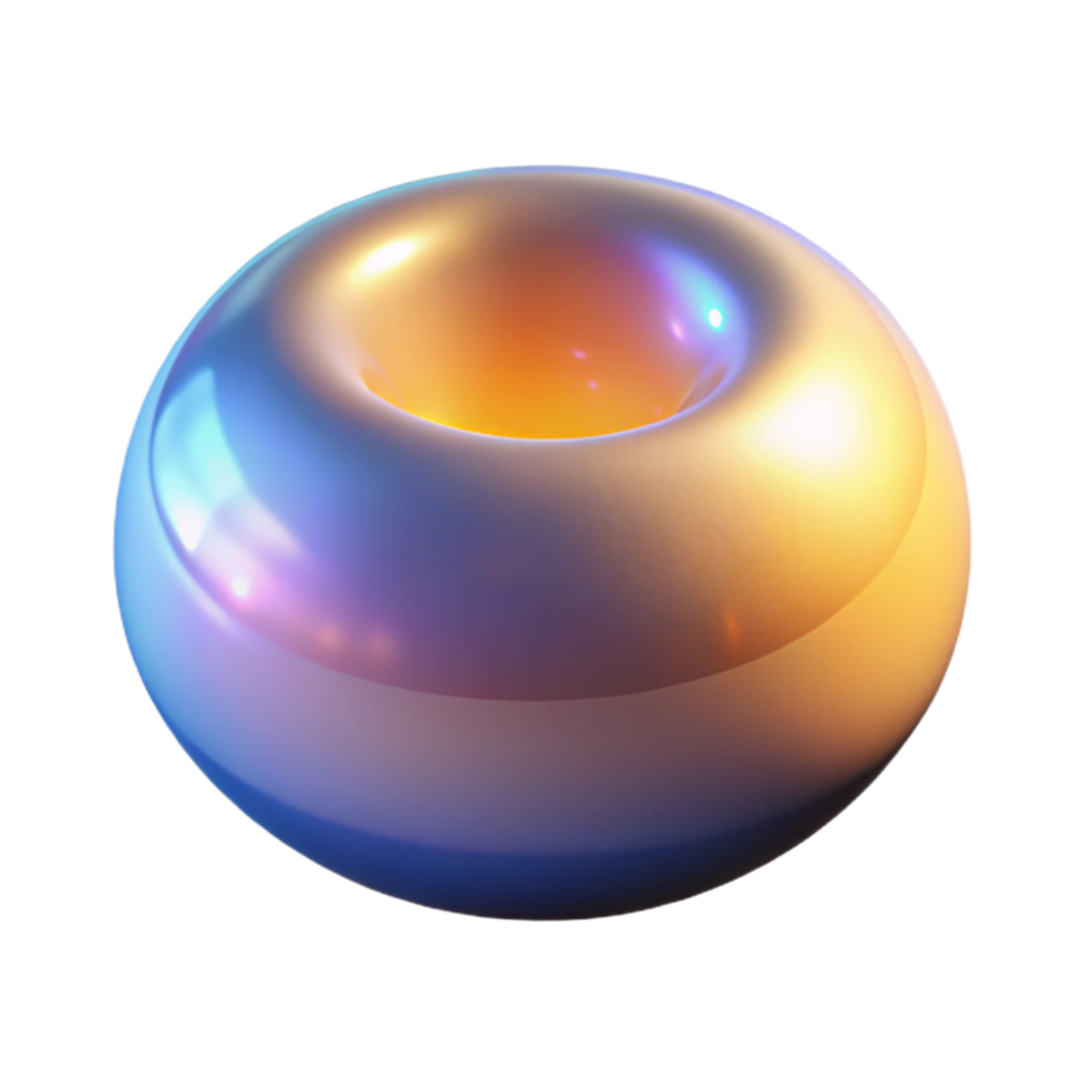 extraordinary artistic Abstract Torus Iridescent 3D Render premium png