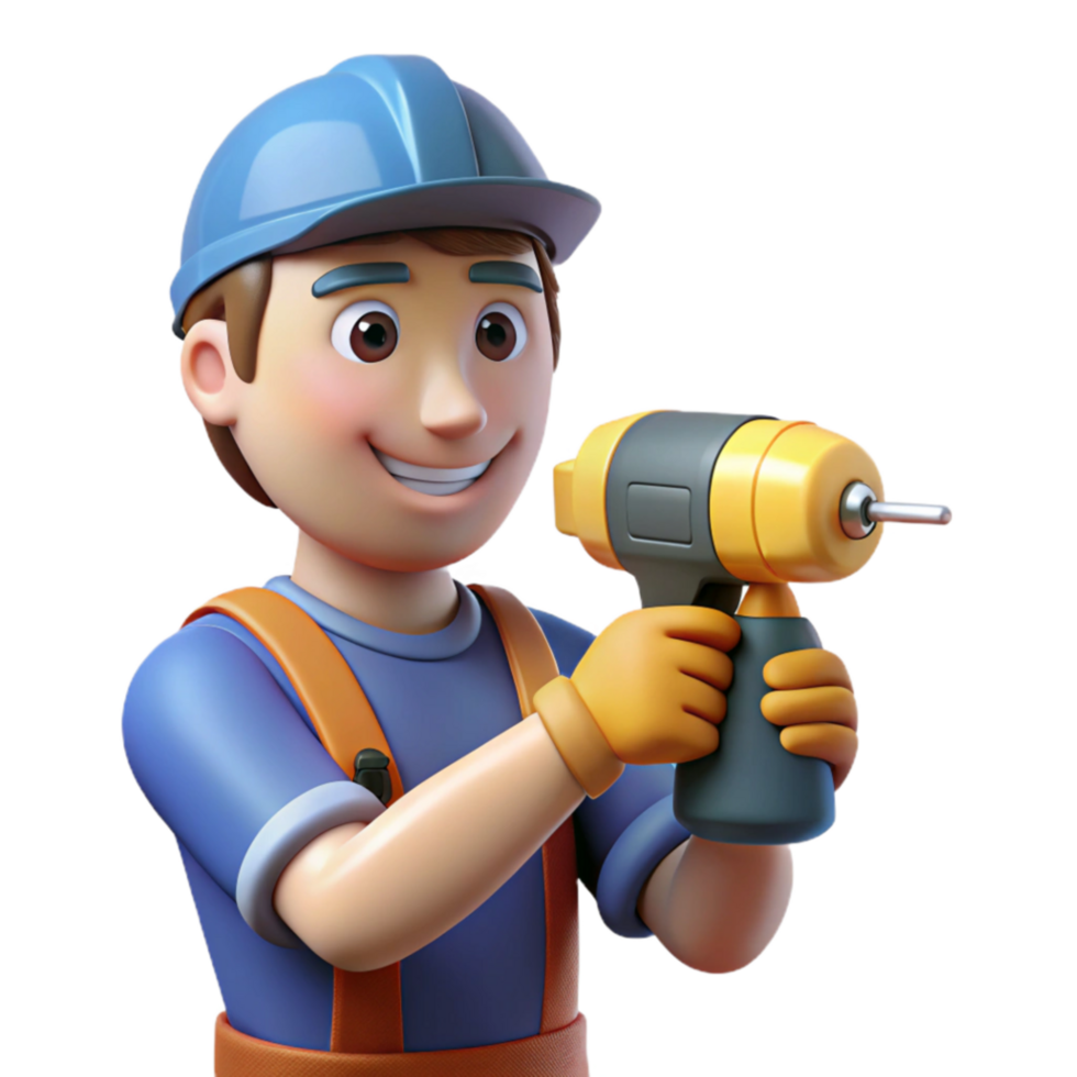 serene rustic Handyman Using a Drill Home Repair DIY genuine png