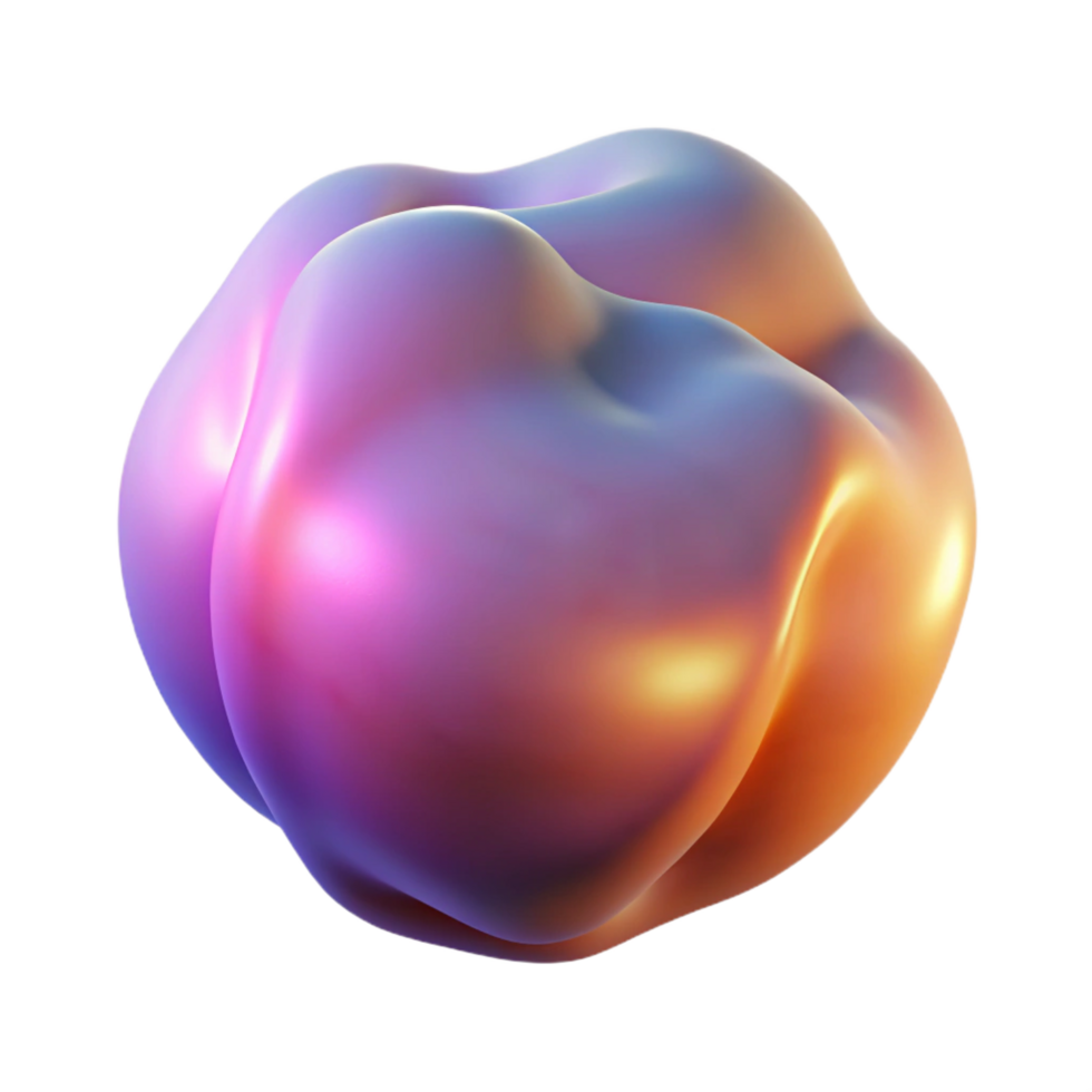 vibrant contemporary Abstract 3D Render Organic Form, Gradient Colors, Smooth Surface original png