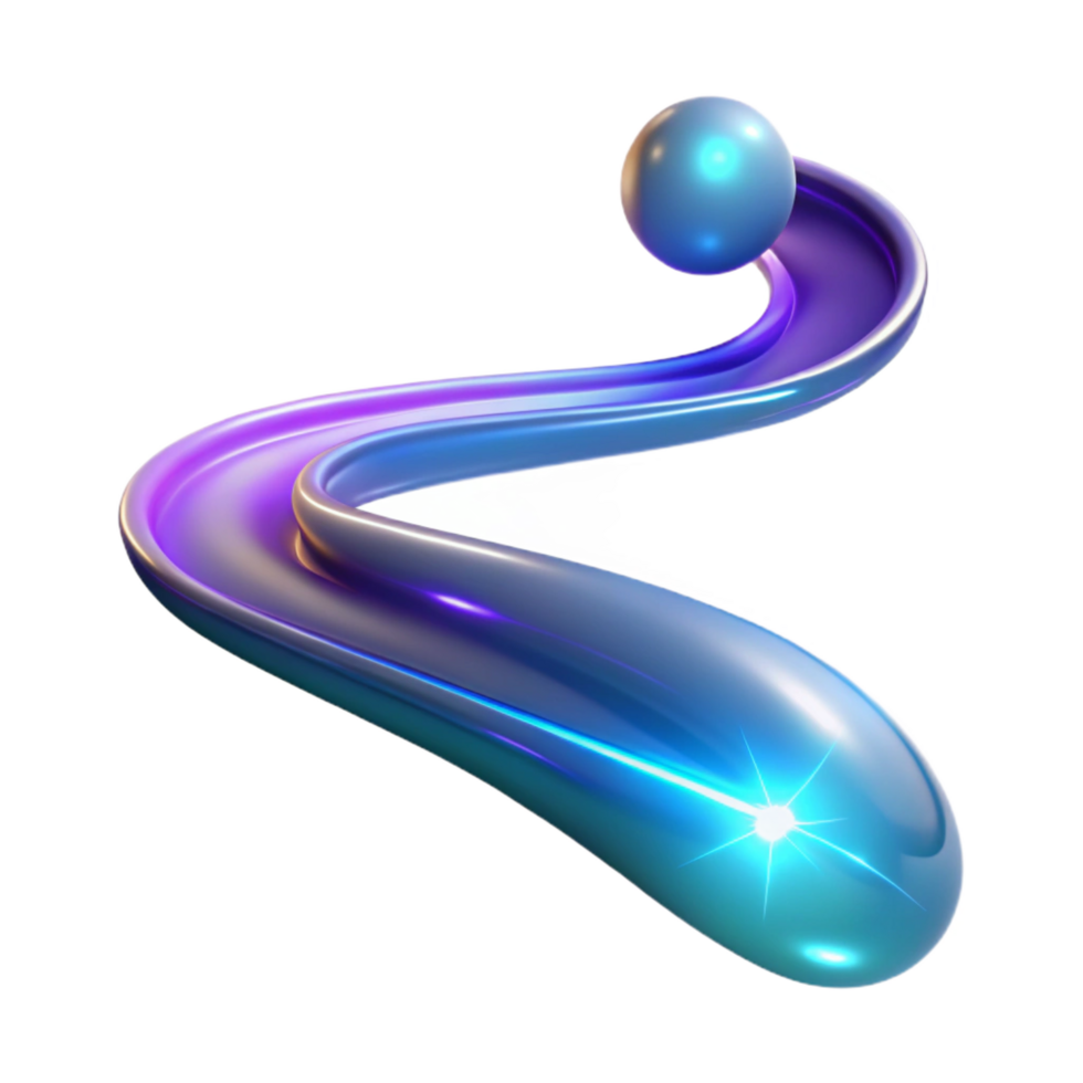 vibrant artistic Abstract 3D Render Shiny, Swirling, Gradient Forms exclusive png