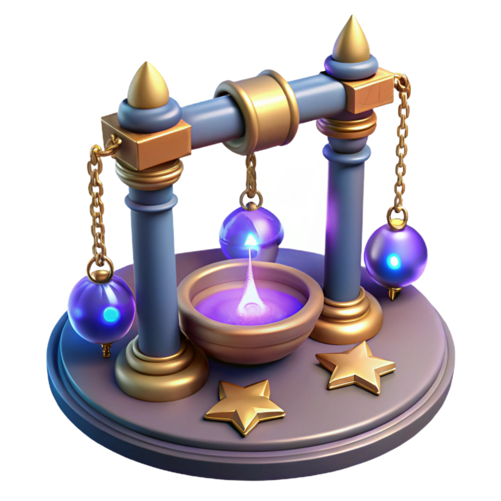 extraordinary minimalist Mystical Potion Brewing Stand 3D Render high quality png