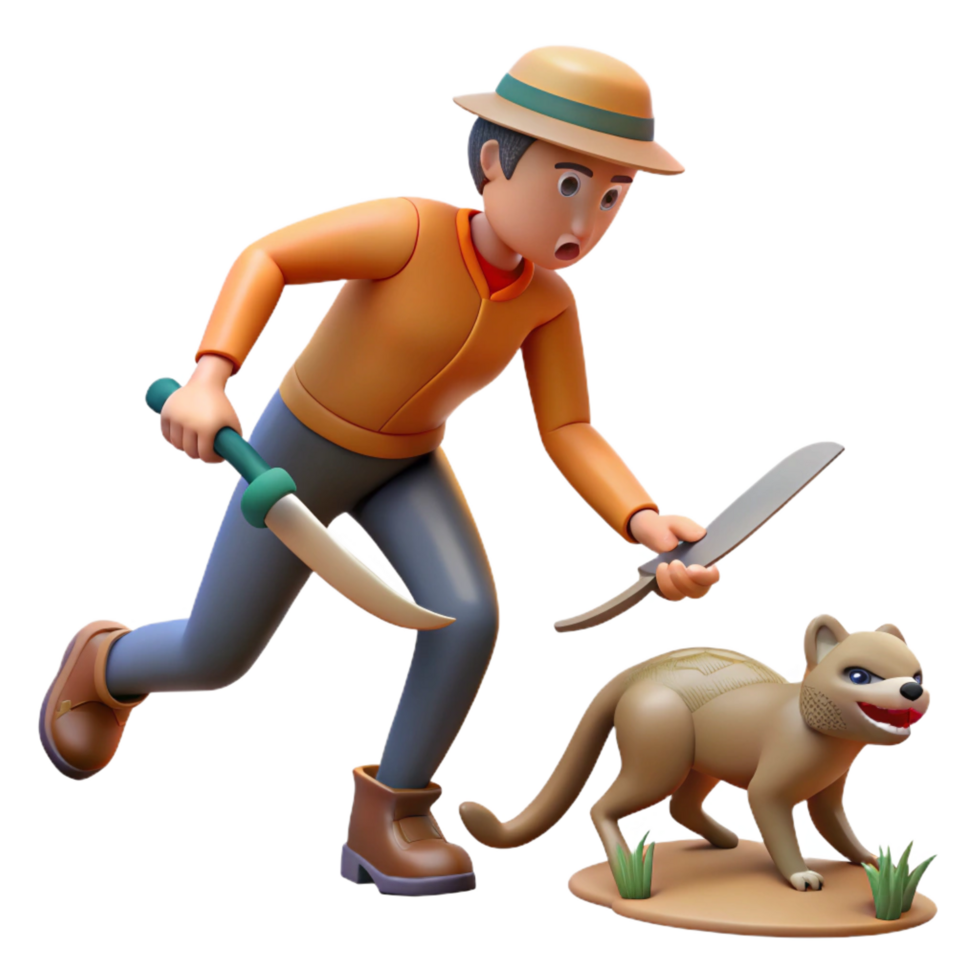 impressive classic 3D Render Explorer and Extinct Animal Encounter original png