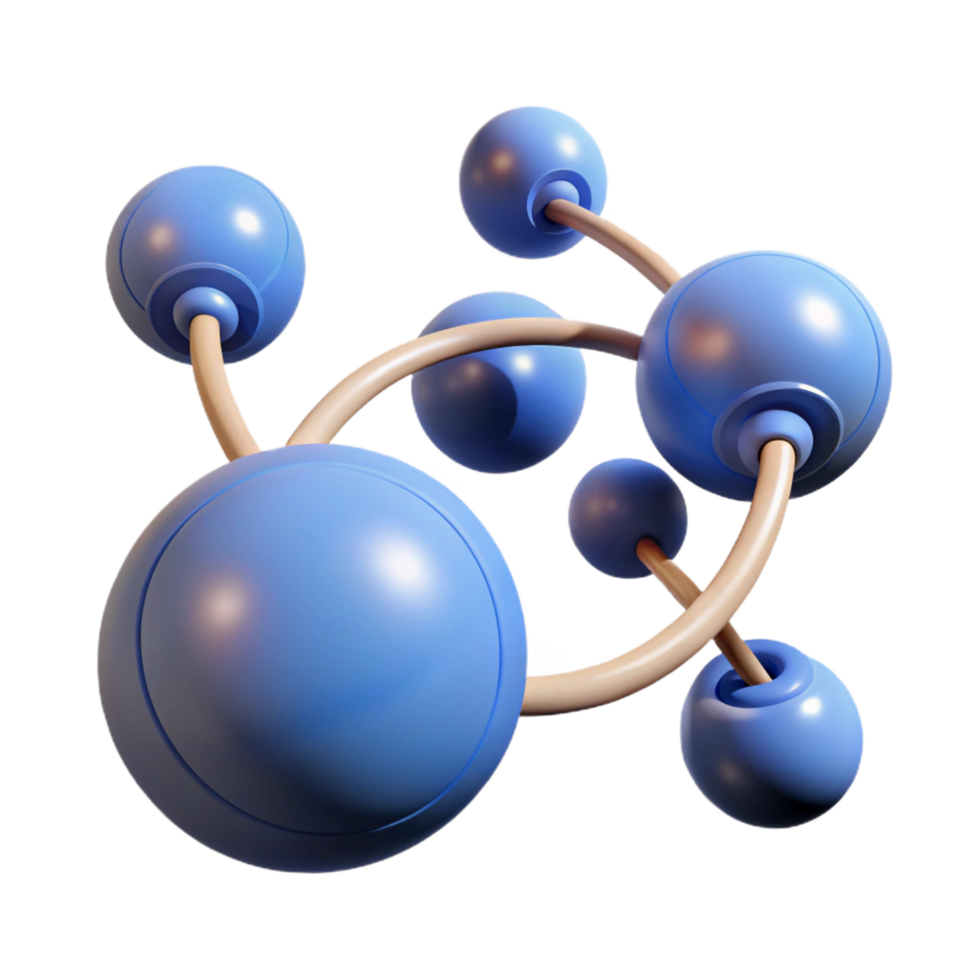 magnificent creative Abstract Molecular Structure 3D Rendering of Connected Spheres authentic png