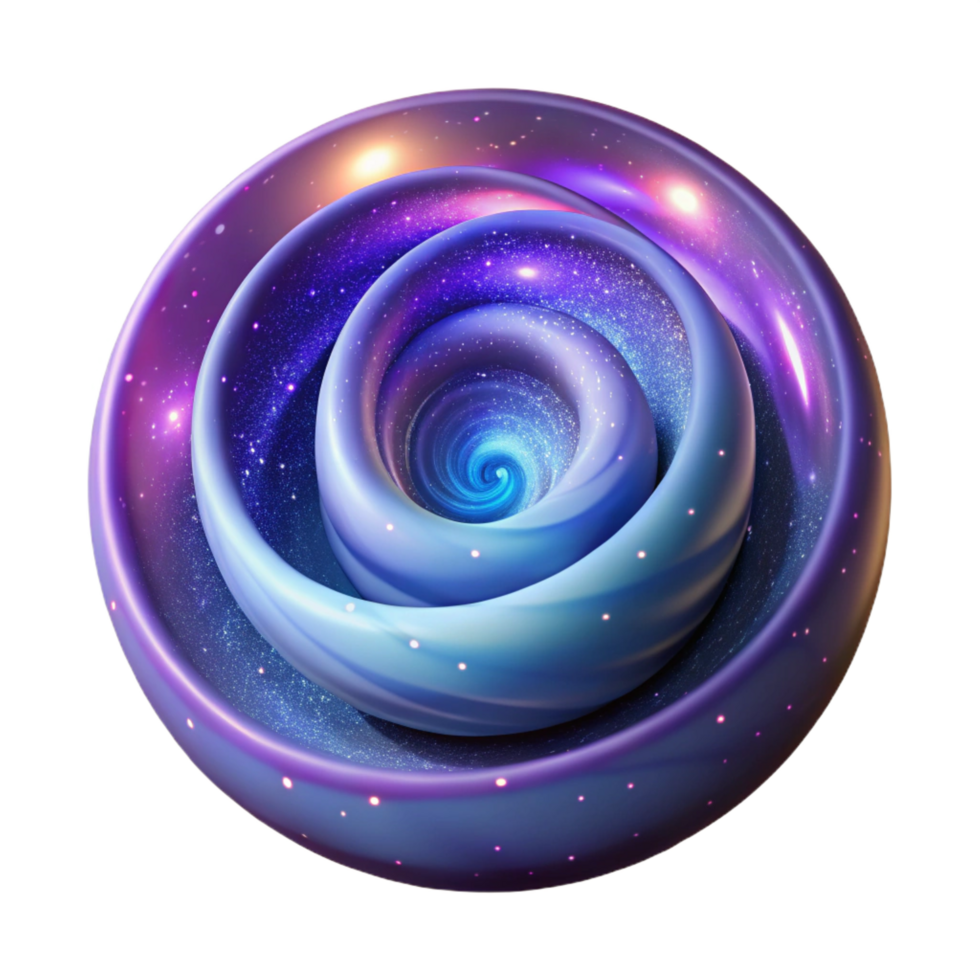 beautiful minimalist Cosmic Spiral Abstract 3D Render of a Galaxy Sphere professional png