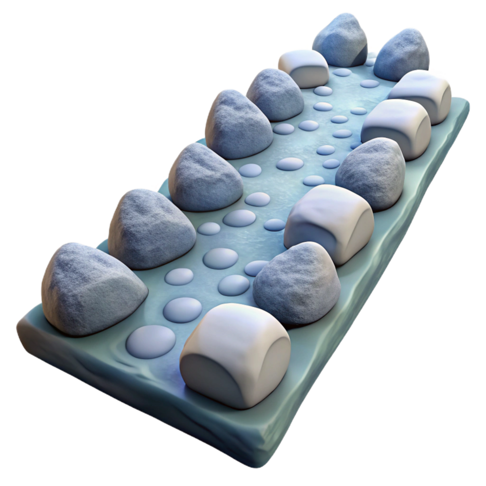 magnificent creative Abstract Stone and Marshmallow Path 3D Render 4K png