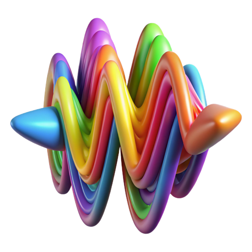 wonderful rustic Rainbow Wave Abstract 3D Colorful Twisted Design 4K png