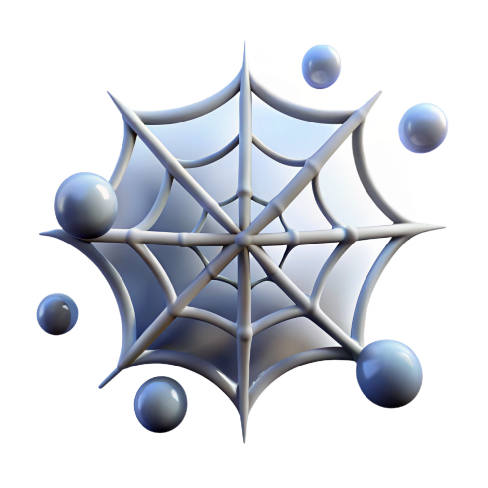 serene traditional 3D Render of Abstract Web with Spheres original png