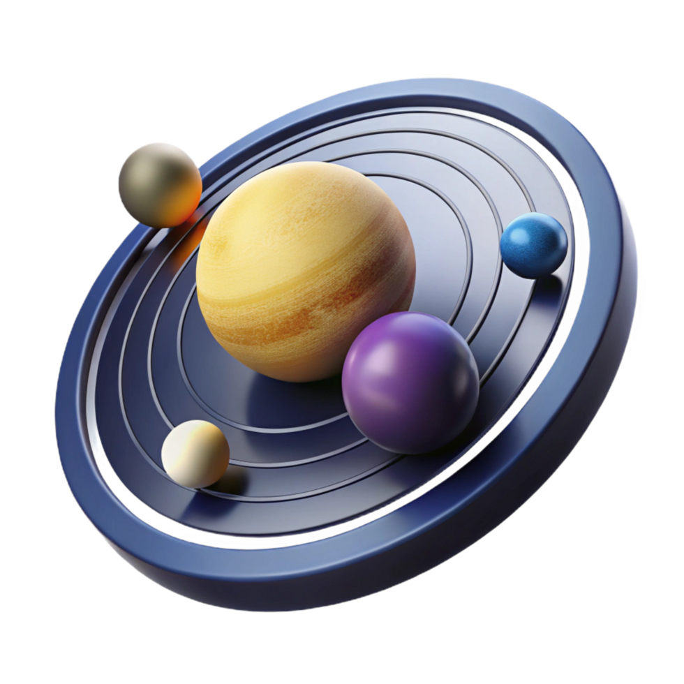 extraordinary artistic Planetary System Model Orbits, Celestial Bodies, Space Exploration authentic png