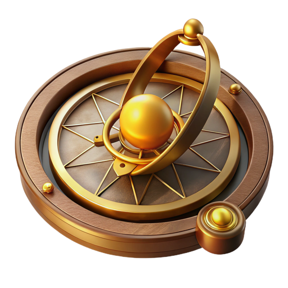 elegant abstract Golden Orb Wheel Fortune Chance Game high quality png