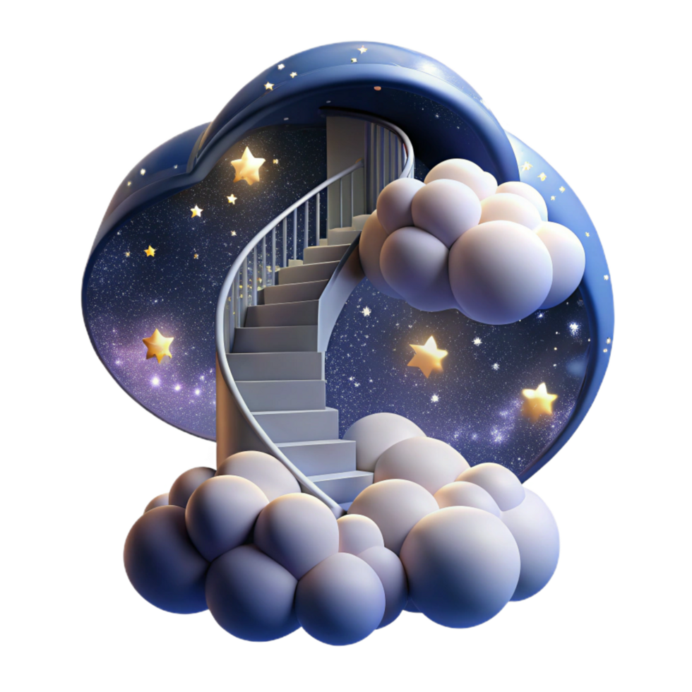 extraordinary minimalist Dreamy Spiral Staircase to the Stars exclusive png