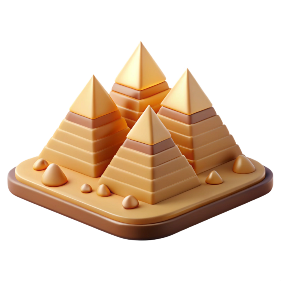 wonderful vintage 3D Render of Geometric Pyramids premium png