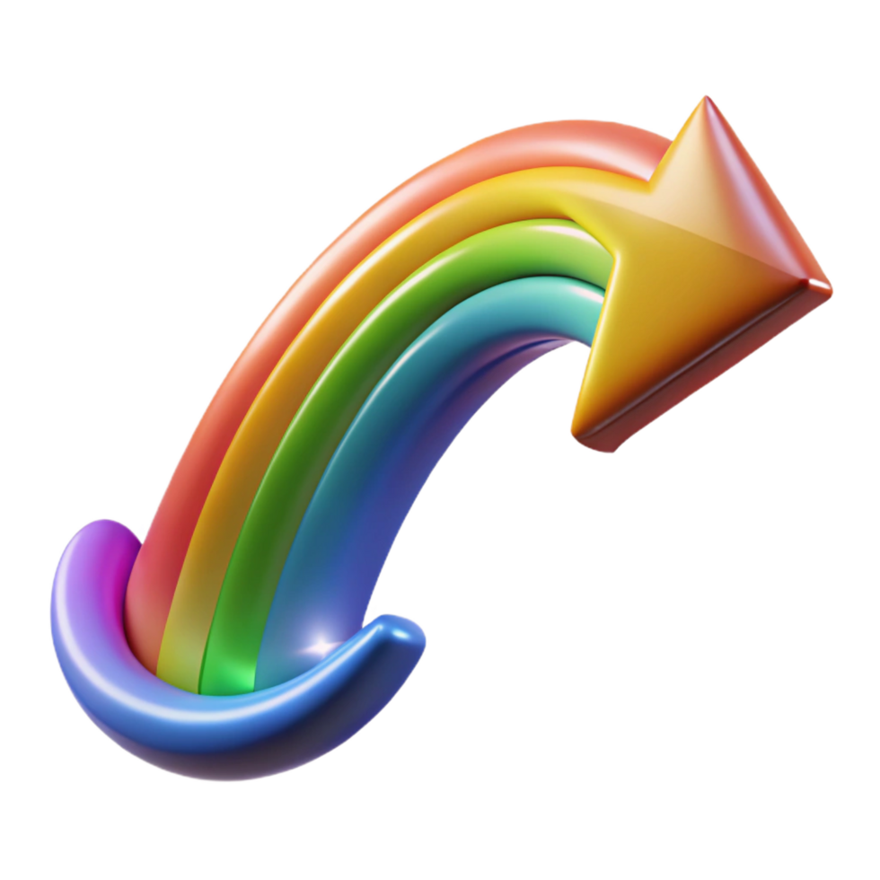 stunning contemporary Rainbow Arrow Upward Trend, Progress, Growth high quality png