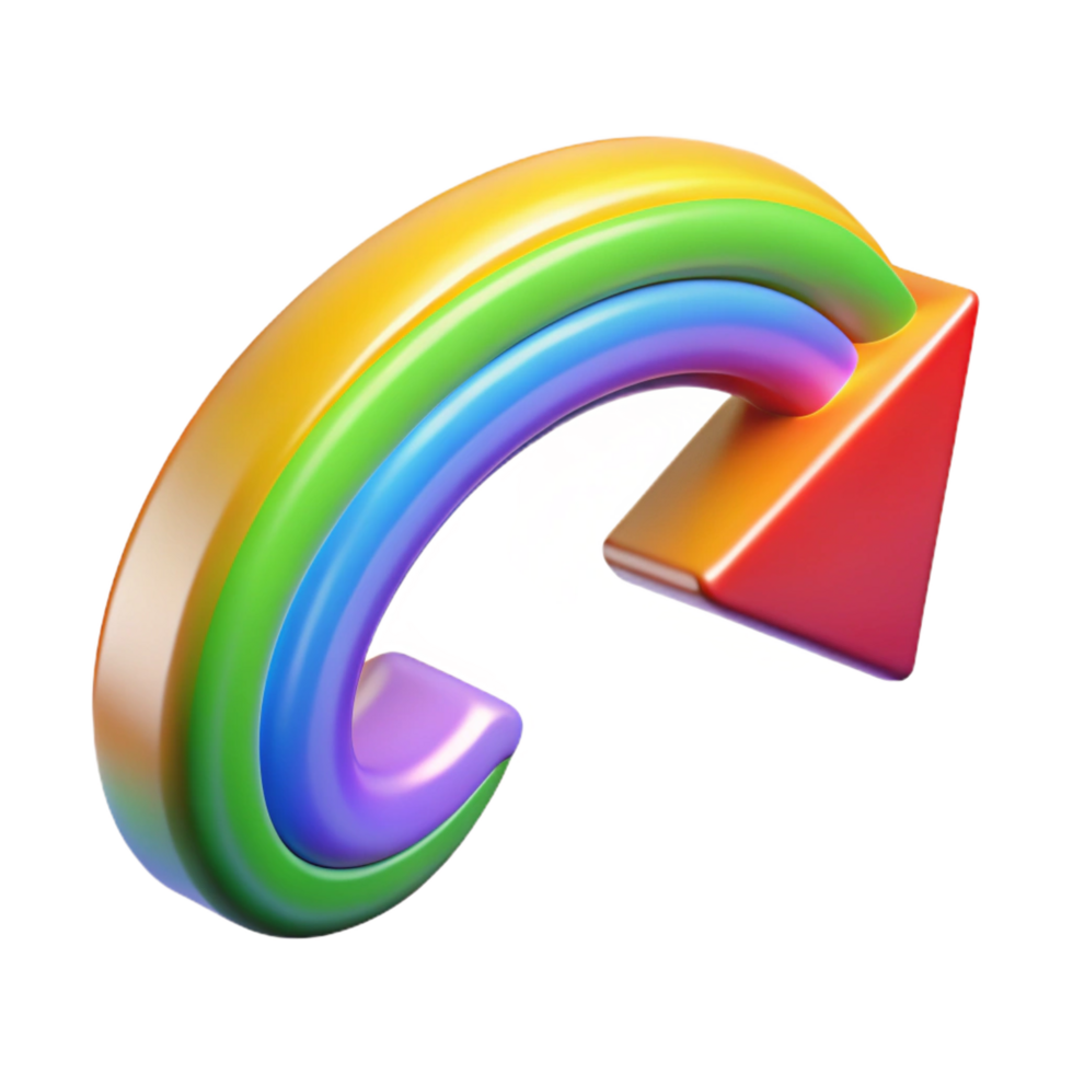 sereno rústico arco Iris curvado seta para cima progresso conceito genuíno png