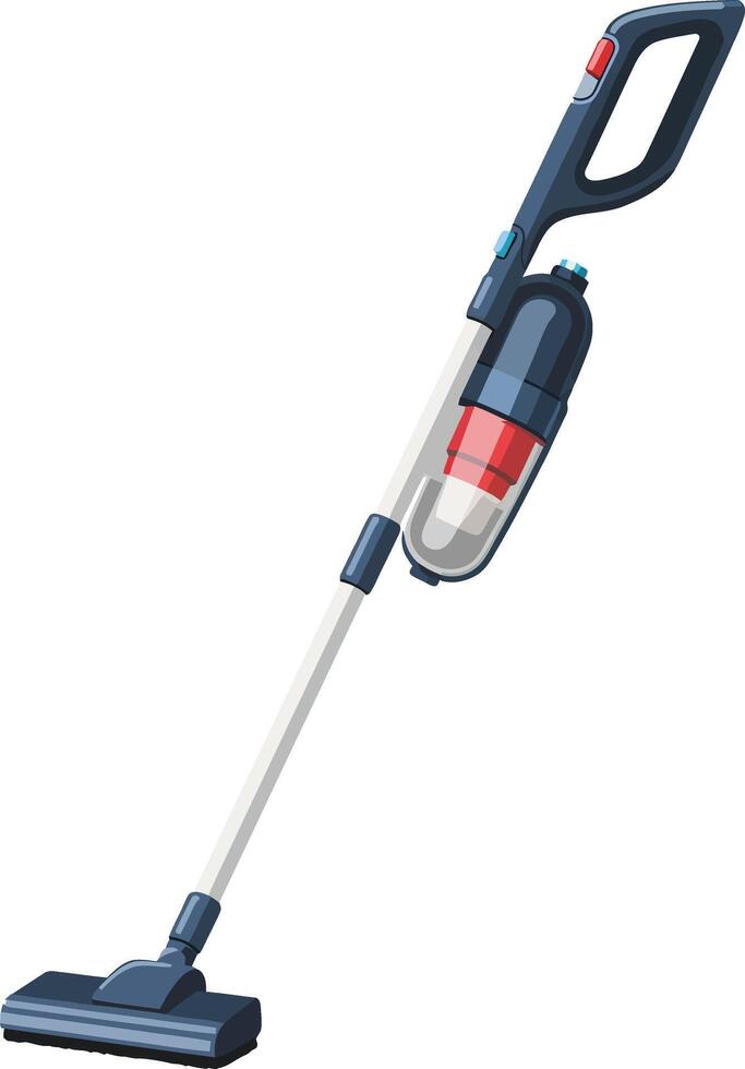 Sleek vacuum cleaner design in minimal style showcasing modern features and functionality in vibrant colors, perfect for contemporary home cleaning tasks, illustration vector