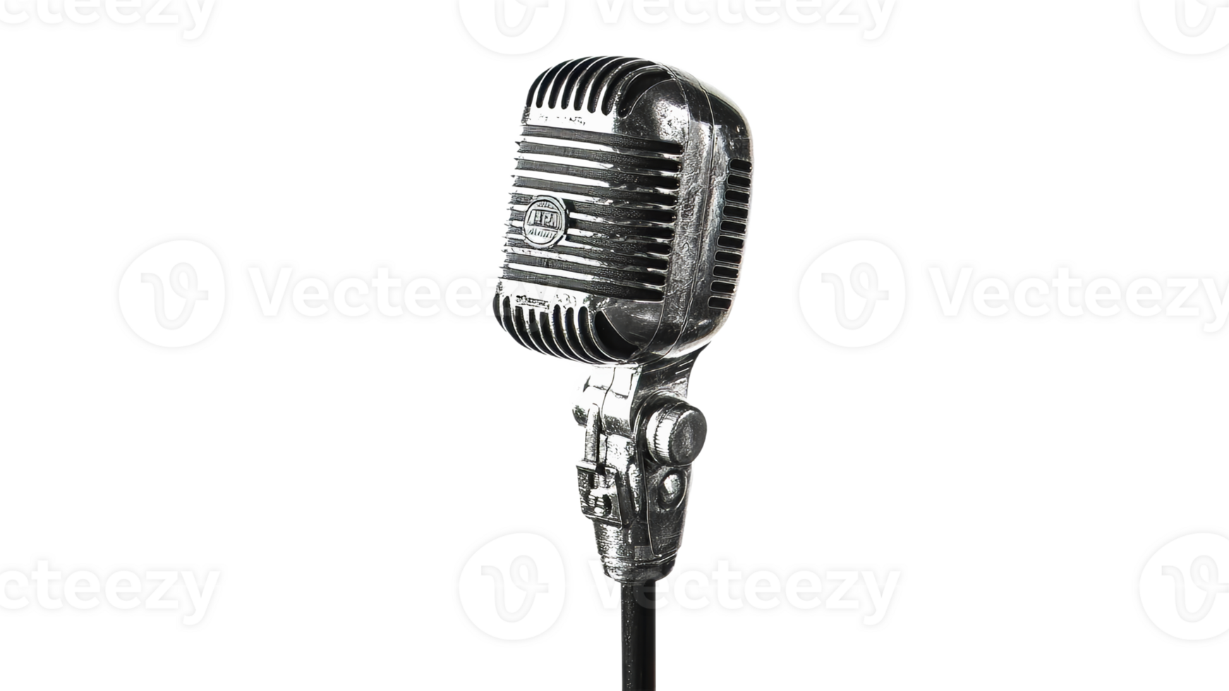 Classic microphone ready for a live performance png