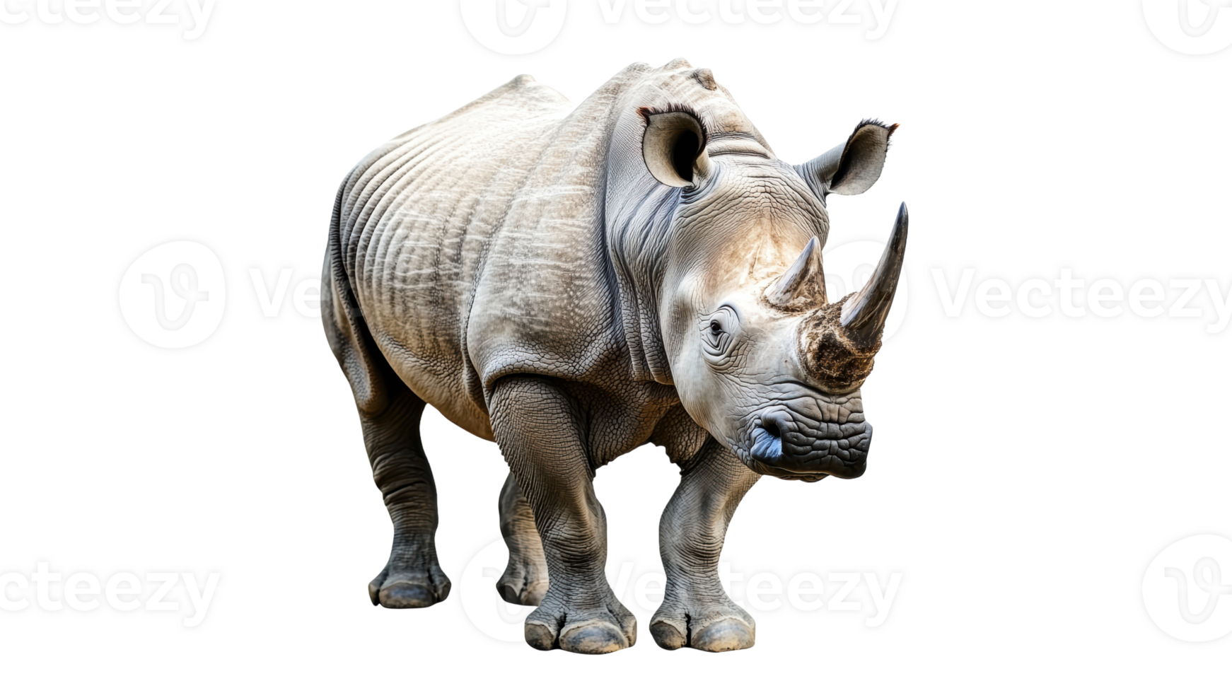 Rhino walking in a natural habitat environment png