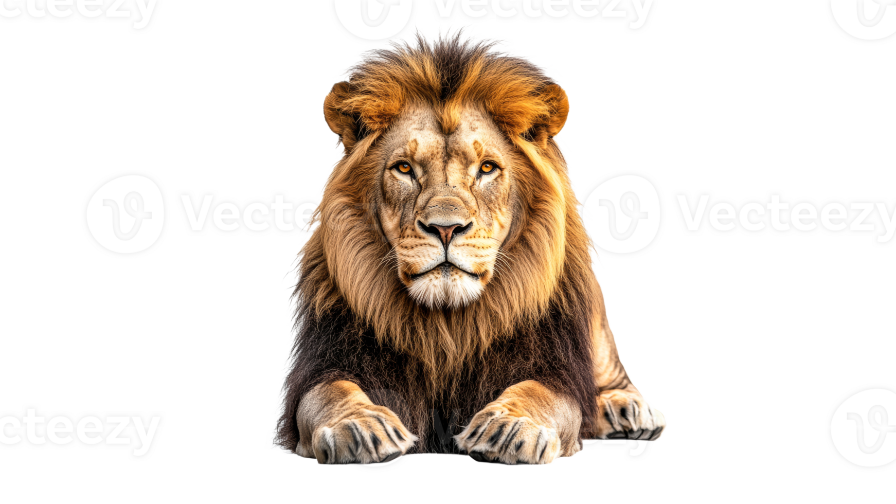 Majestic lion resting in natural posture png