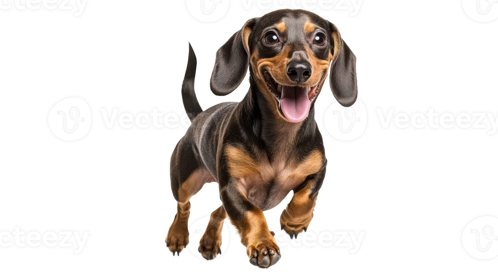 Happy dachshund running in playful mood png