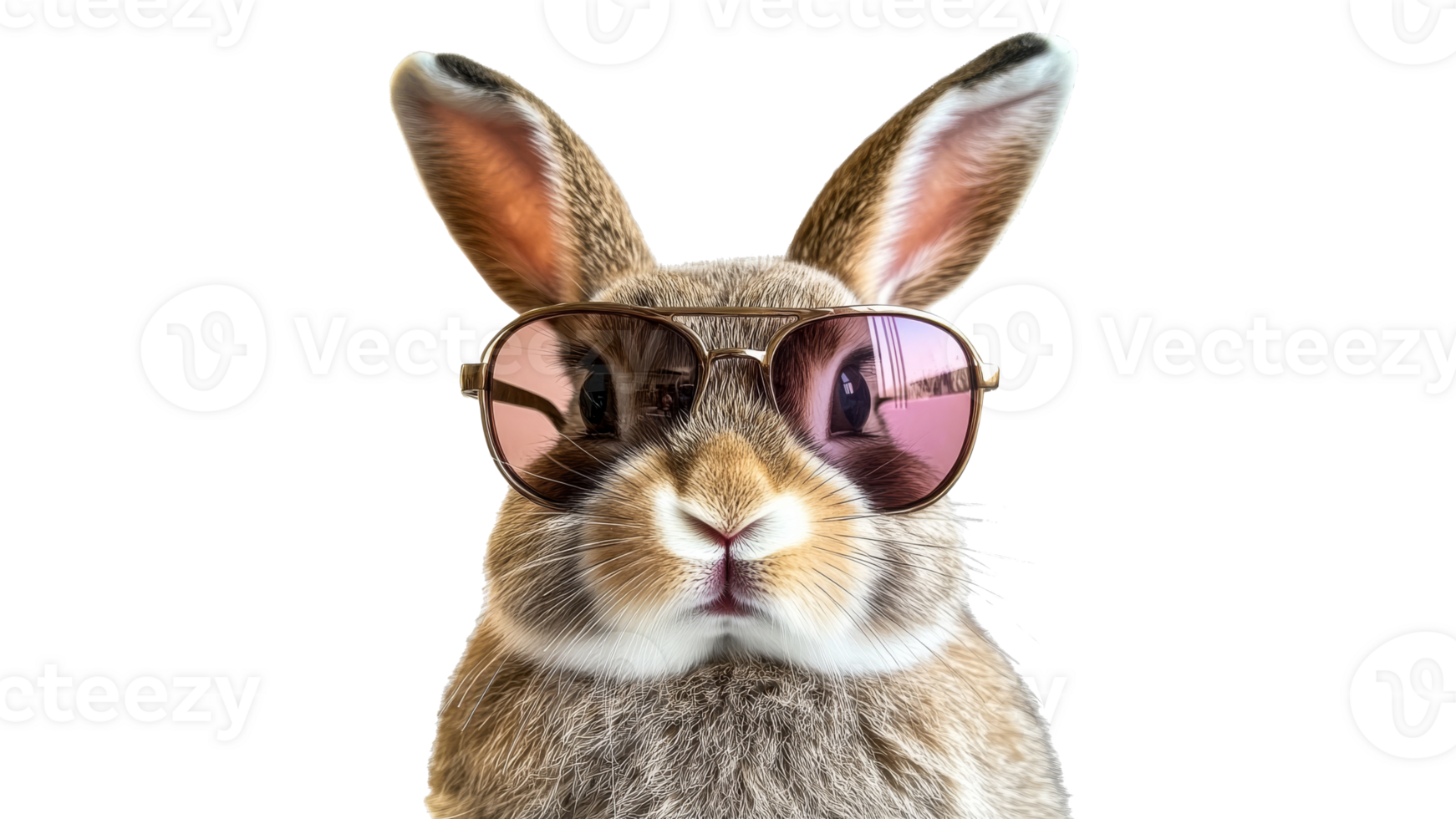 Rabbit wearing sunglasses poses for the camera png