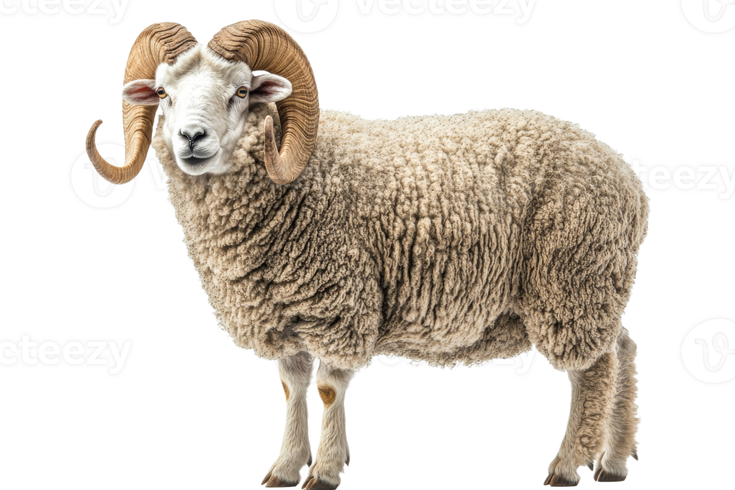 Large ram standing proudly on a plain png