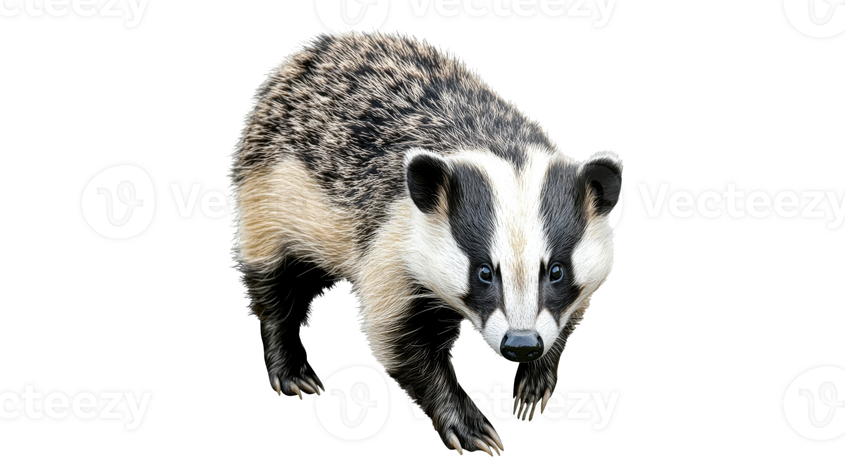 Badger walking on a white background png