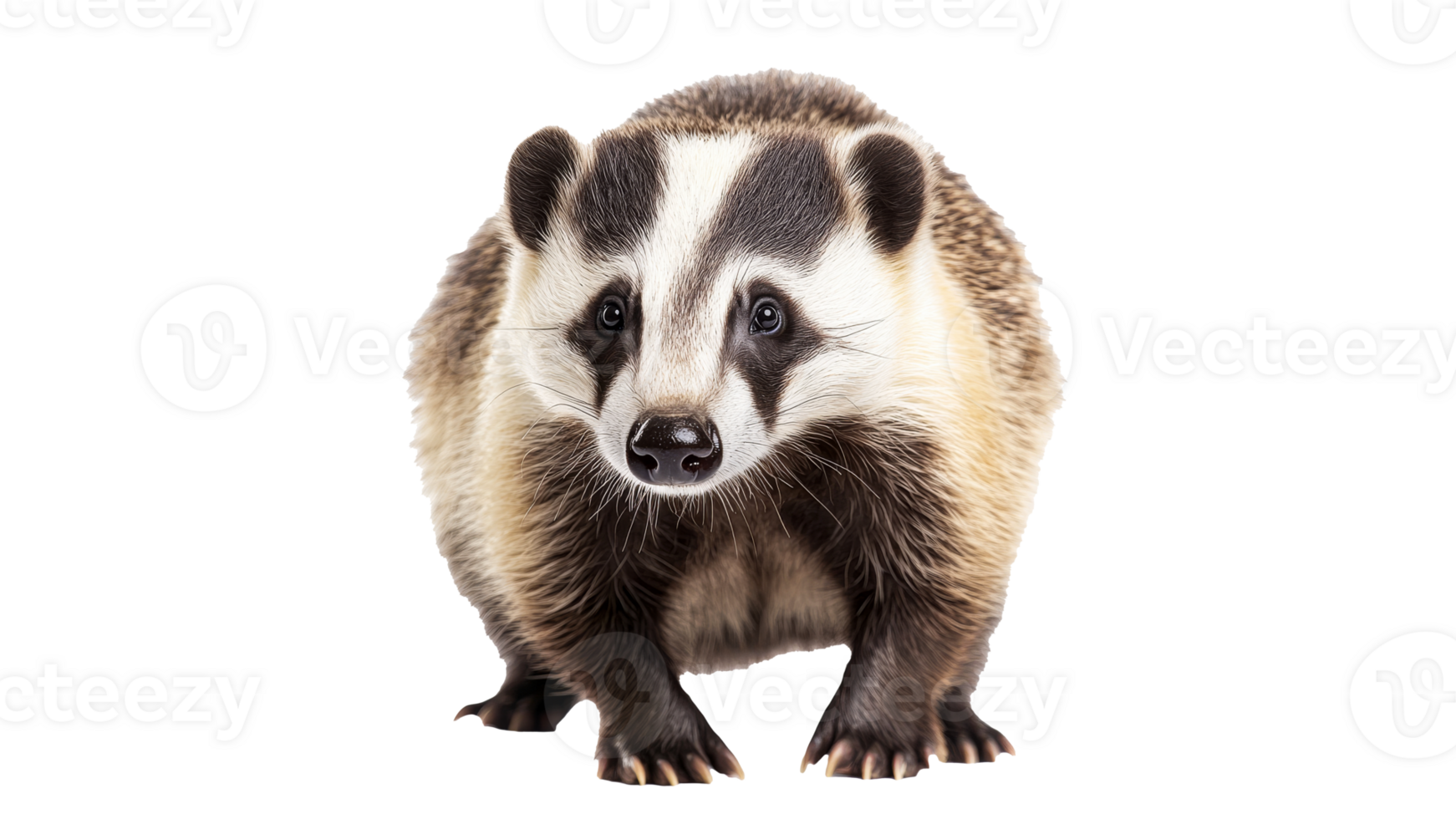 Badger in neutral pose on white backdrop png