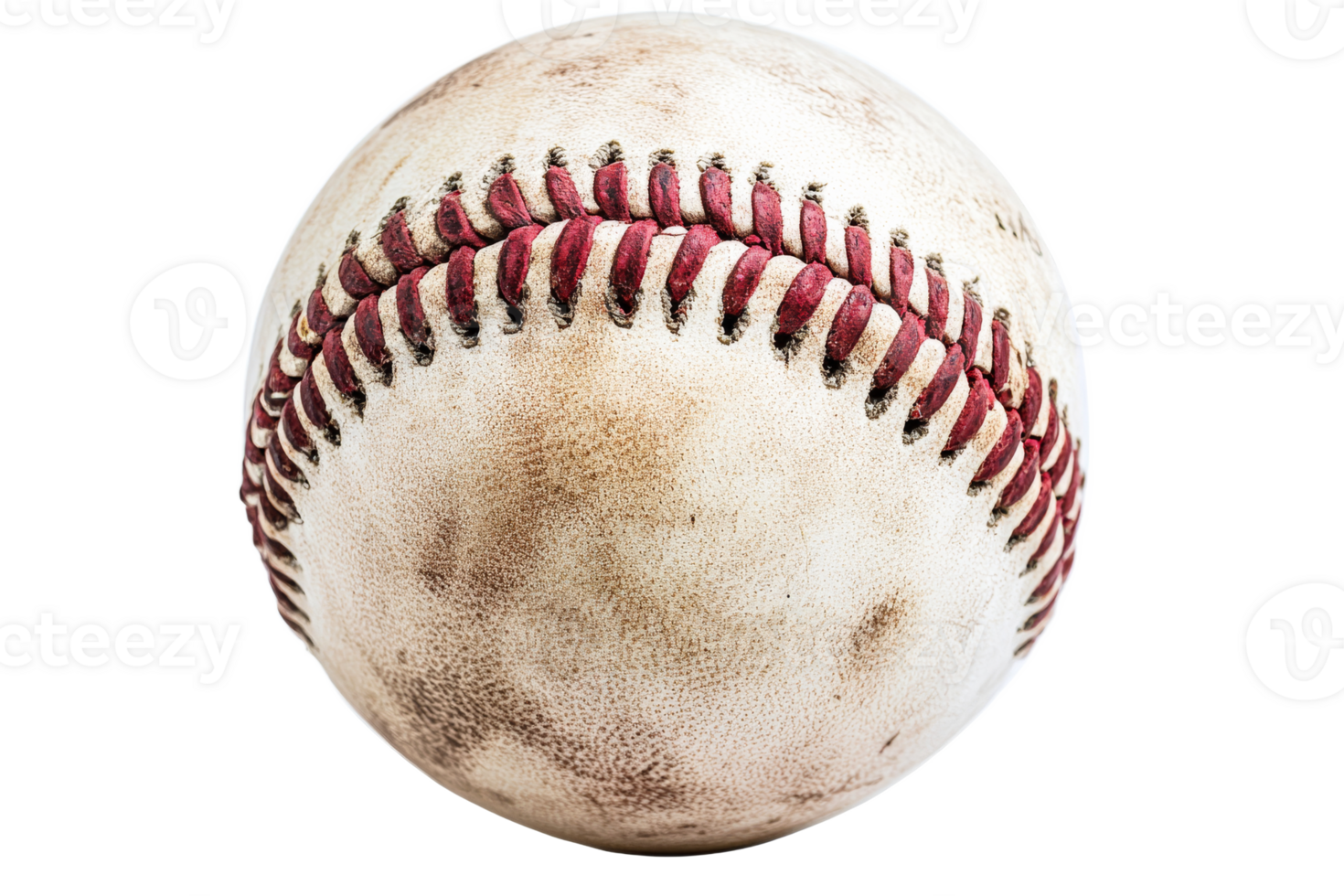 Baseball showing wear from multiple games png