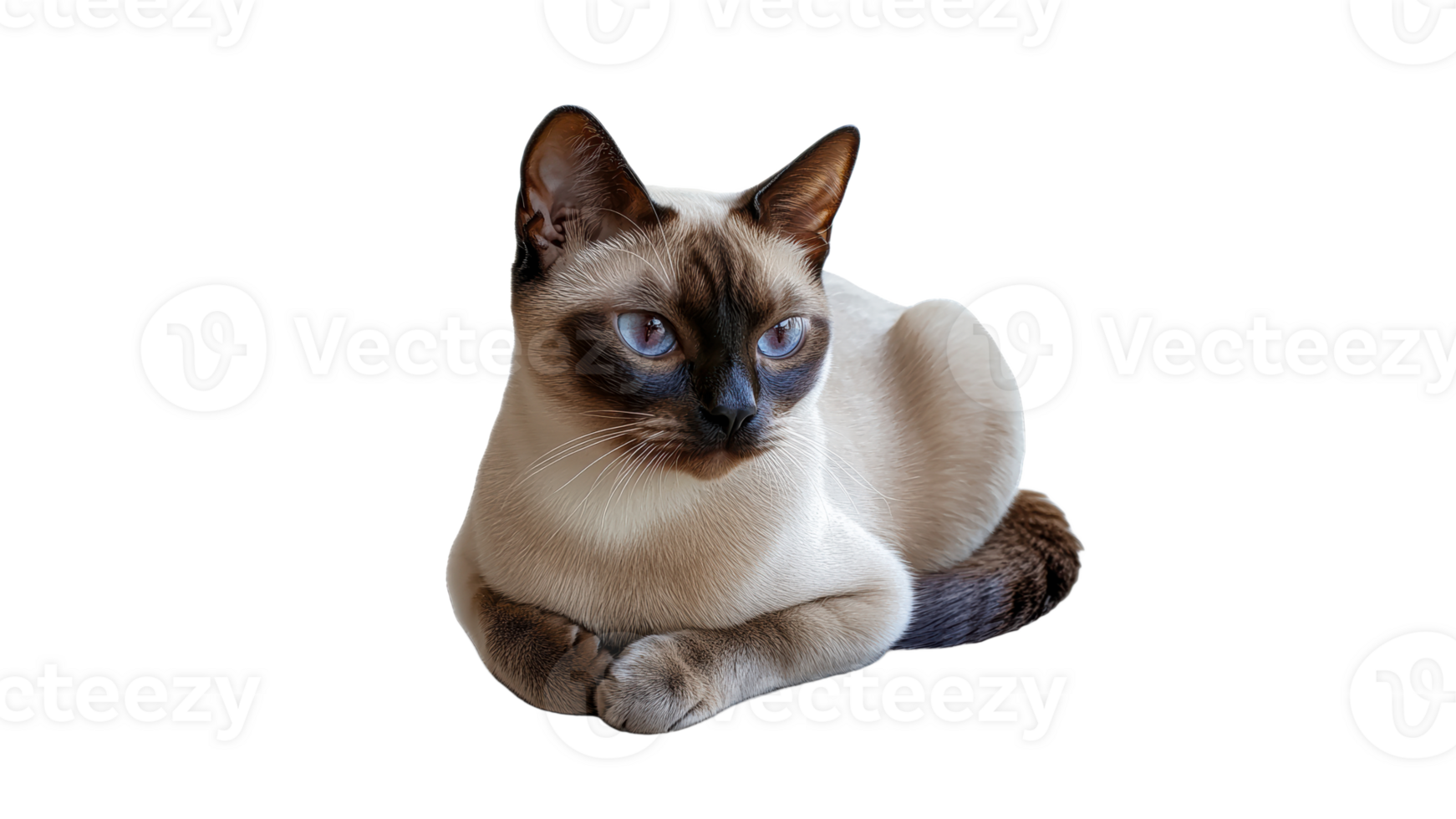 Cute cat lounging on a white background png