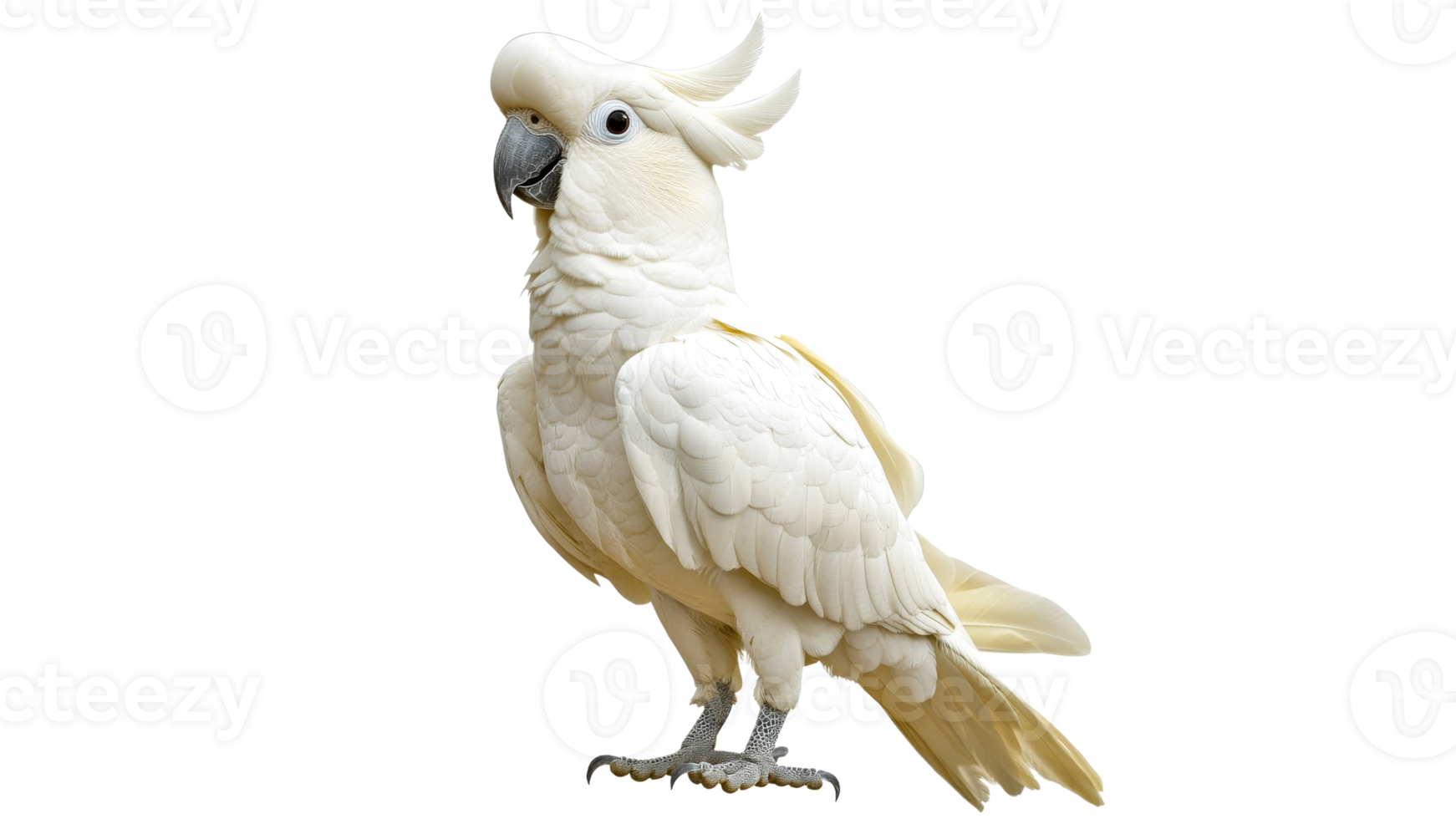 Beautiful white cockatoo standing gracefully png